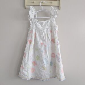 White Floral Kids Dress